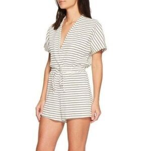 LAmade Via Mare Playsuit Ribbed Striped Romper Size Large